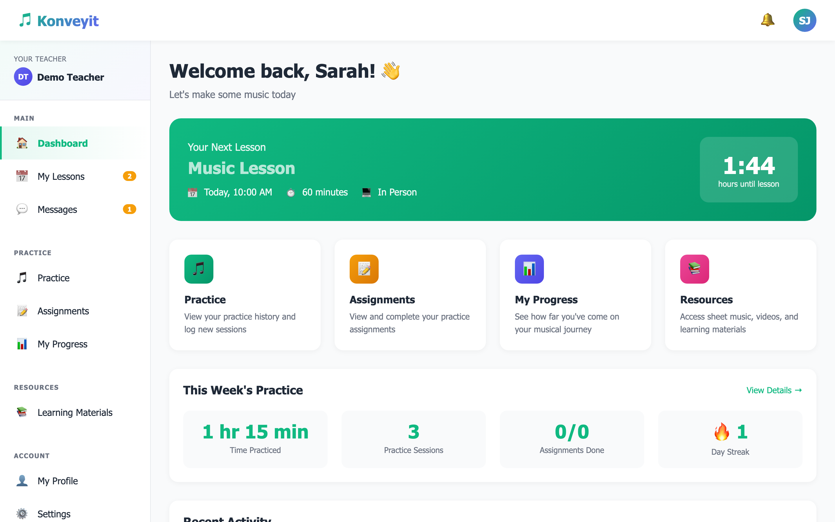 Student portal dashboard overview